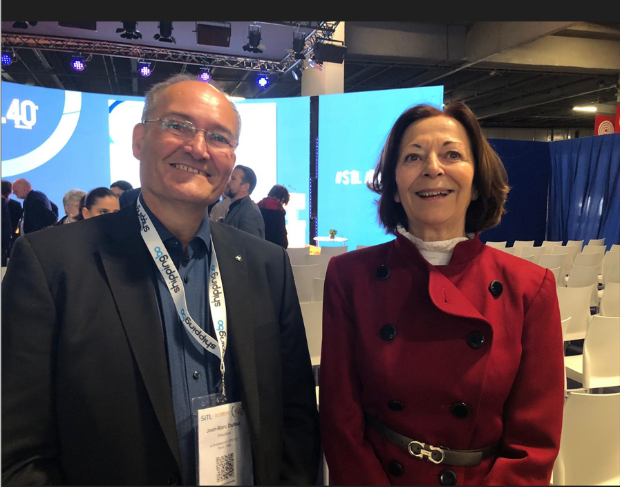 Jean-Marc Dufour CEO d'e.trustexport et Anne-Marie Idrac, Présidente de France Logistique.